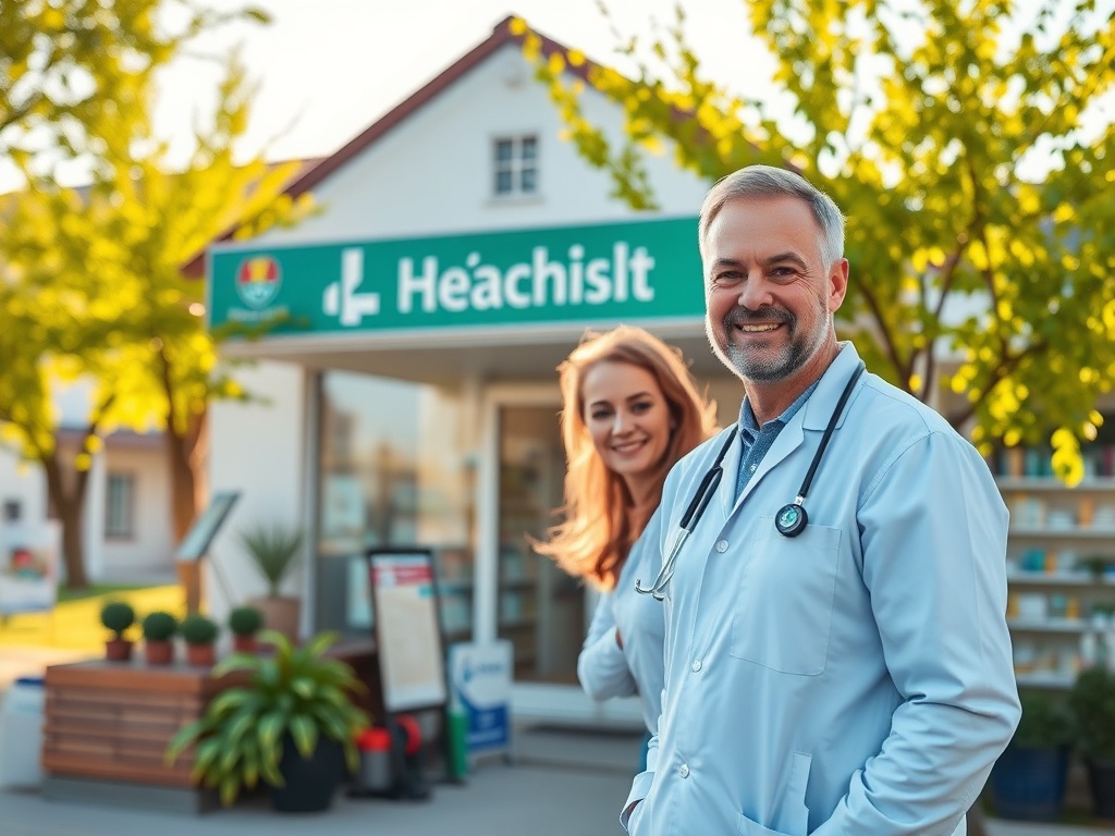 Grafika przedstawiająca ikony symbolizujące różne specjalizacje lekarskie i zegar, nawiązująca do kolejek do specjalistów w Lęborku.